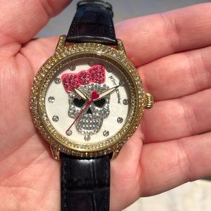Betsey Johnson leather strap watch
